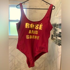 One piece swimsuit size XL burgundy in color